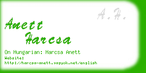 anett harcsa business card